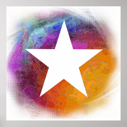 Abstracte White Star Poster (Voorkant)