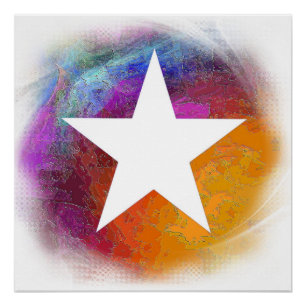 Abstracte White Star Poster