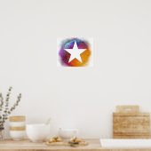 Abstracte White Star Poster (Keuken)