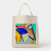 Abstracte wielCanvas tas (Achterkant)