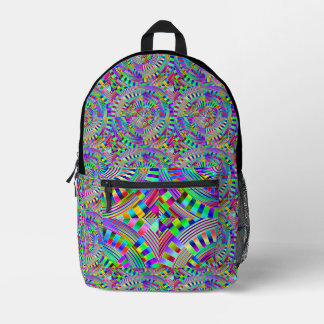 abstracte wieltjes en pinnen bedrukte rugzak