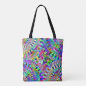 abstracte wieltjes en pinnen tote bag (Achterkant)