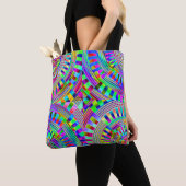abstracte wieltjes en pinnen tote bag (Dichtbij)