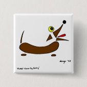 Abstracte Wiener Dog Button (Voorkant)