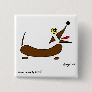 Abstracte Wiener Dog Button