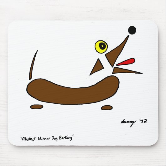 Abstracte Wiener Dog Mousepad Muismat (Voorkant)