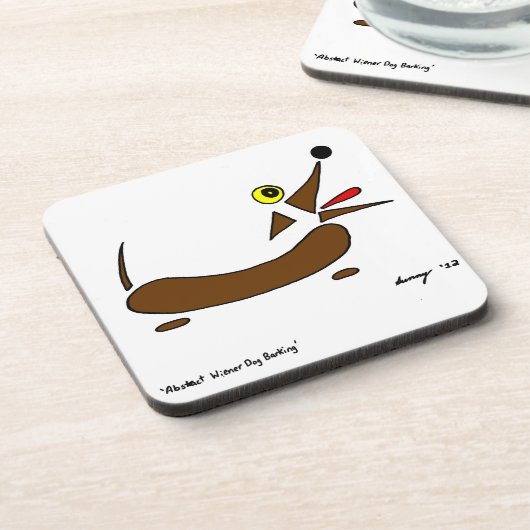 Abstracte Wiener Dog Onderzetters - Set van 6 (Linkerzijde)