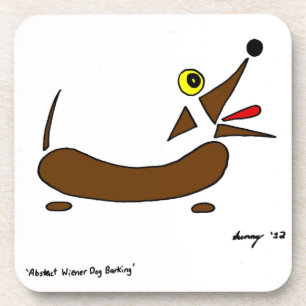Abstracte Wiener Dog Onderzetters - Set van 6