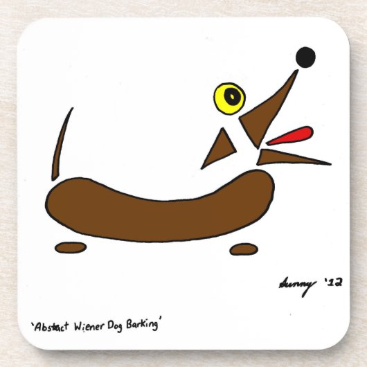 Abstracte Wiener Dog Onderzetters - Set van 6 (Voorkant)