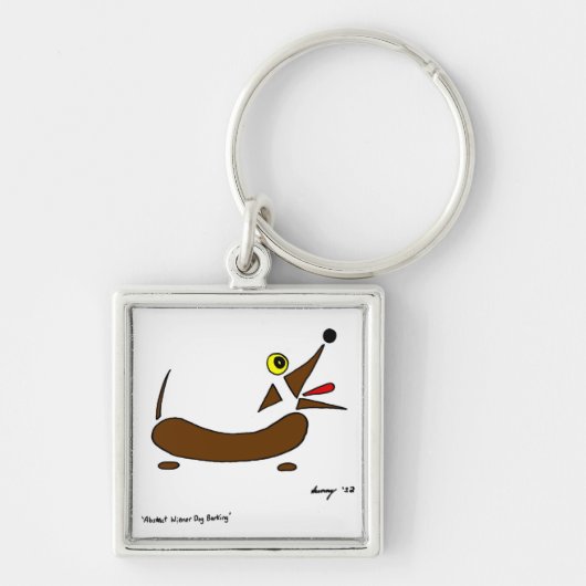 Abstracte Wiener Dog Sleutelhanger (Voorkant)