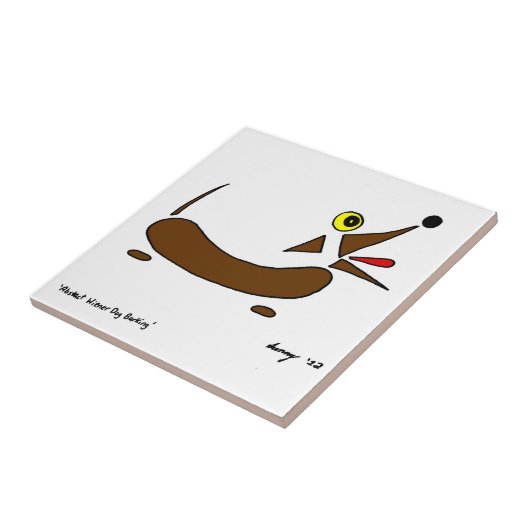 Abstracte Wiener Dog Tegel Tegeltje (Zijkant)