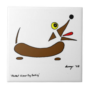 Abstracte Wiener Dog Tile Tegeltje