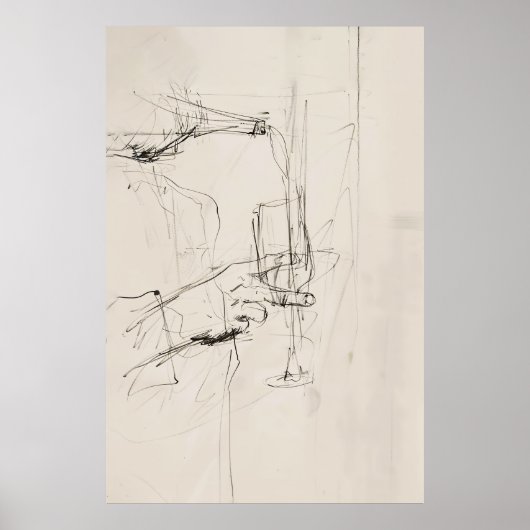 Abstracte wijn gieten kunst - poster (Voorkant)