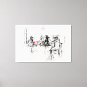 Abstracte wijndiner scene - canvas afdruk (Voorkant)