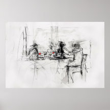Abstracte wijndiner scene -