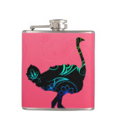 Abstracte wijnfles van struisvogels heupfles (Voorkant)