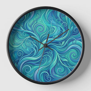 Abstracte Wijngaard Oceaanblauwe Kunstklokken