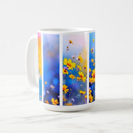 Abstracte Wilde Bloem Koffiemok (Voorkant links)