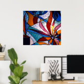 Abstracte wilde bloem poster (Thuiskantoor)