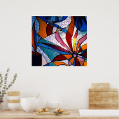 Abstracte wilde bloem poster (Keuken)