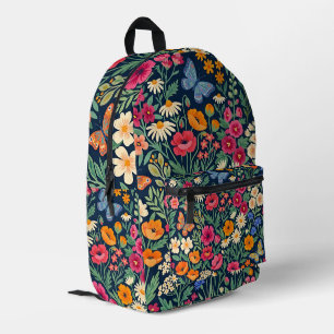 Abstracte Wilde Bloem Vlinder Cottage Rugzak