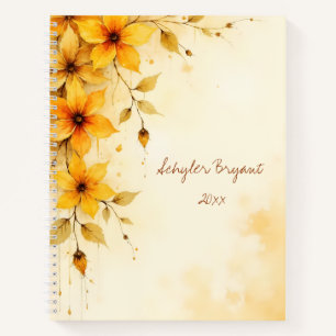 Abstracte Wilde Bloemen Bloemenspiraalgebonden Dag Notitieboek