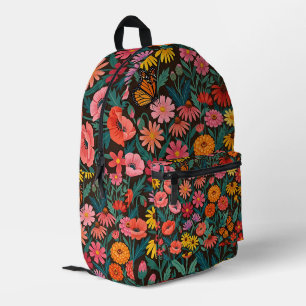 Abstracte Wilde Bloemen Monarch Vlinders Rugzak