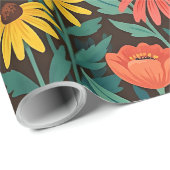 Abstracte Wilde Bloemen Monarchen Inpakpapier (Rol Hoek)