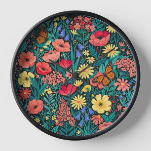 Abstracte Wilde Bloemen Vlinders Kunst Klokken