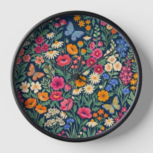 Abstracte Wilde Bloemen Vlinders Kunst Klokken