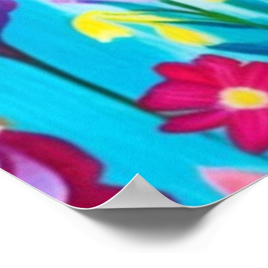 Abstracte wilde bloemweide poster (Hoek)