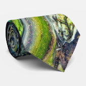 Abstracte wilde boomkanen en blauwvintonijn stropdas (Opgerold)