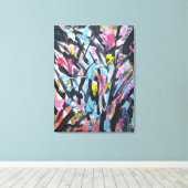 Abstracte Wilde Botanische Neo-Expressionist Canvas Afdruk (Insitu (Houten vloer))