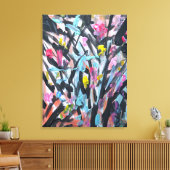 Abstracte Wilde Botanische Neo-Expressionist Canvas Afdruk (Insitu (Woonkamer))