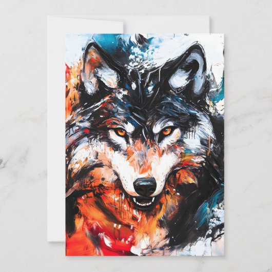 Abstracte Wilde Geest Wolf Aankondiging (Voorkant)
