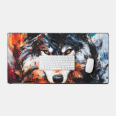 Abstracte Wilde Geest Wolf Bureaumat (Keyboard & Muis)