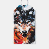 Abstracte Wilde Geest Wolf Cadeaulabel (Voorkant)