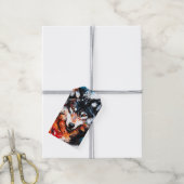 Abstracte Wilde Geest Wolf Cadeaulabel (Met Touw)