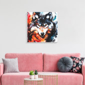 Abstracte Wilde Geest Wolf Canvas Afdruk (Insitu (Woonkamer))