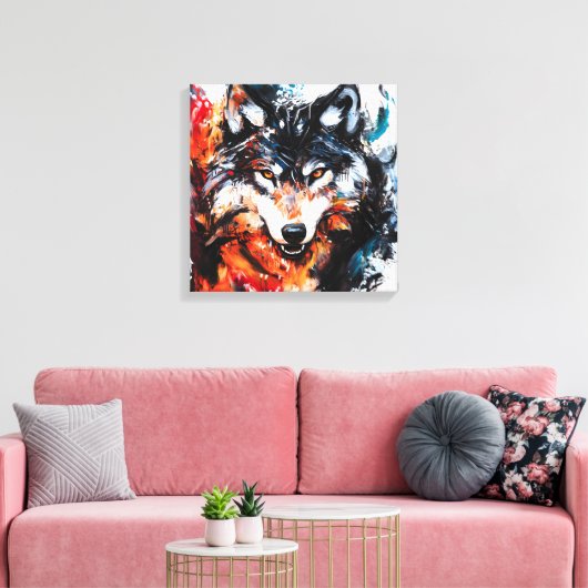 Abstracte Wilde Geest Wolf Canvas Afdruk (Insitu (Woonkamer))