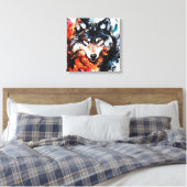 Abstracte Wilde Geest Wolf Canvas Afdruk (Insitu (Slaapkamer))
