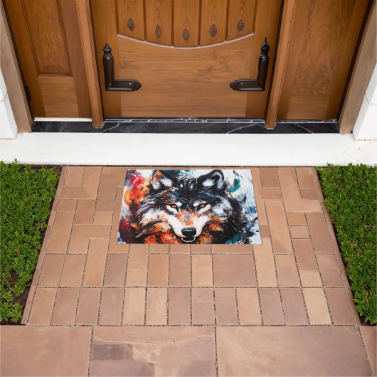 Abstracte Wilde Geest Wolf Deurmat (Buiten)