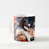 Abstracte Wilde Geest Wolf Koffiemok (Voorkant links)