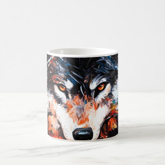 Abstracte Wilde Geest Wolf Koffiemok (Center)