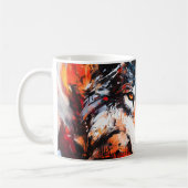 Abstracte Wilde Geest Wolf Koffiemok (Links)