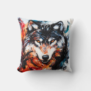 Abstracte Wilde Geest Wolf Kussen