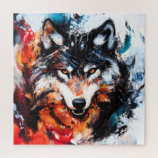 Abstracte Wilde Geest Wolf Legpuzzel (Verticaal)