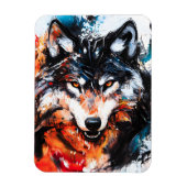 Abstracte Wilde Geest Wolf Magneet (Verticaal)