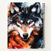 Abstracte Wilde Geest Wolf Notitieboek (Achterkant)