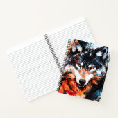 Abstracte Wilde Geest Wolf Notitieboek (Binnen)